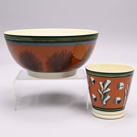 Donald G. Carpentier - Mochaware Bowl, 2004 & a Beaker