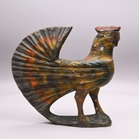 Folk Art Carved and Painted Figure of a Rooster