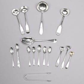Group American Coin Silver Spoons and Ladles