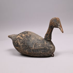 Primitive Carved and Painted Coot Decoy