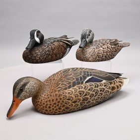 Don Shunk & Rick Foster, Three Carved Duck Decoys