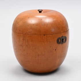 George III Fruitwood Apple-Form Tea Caddy