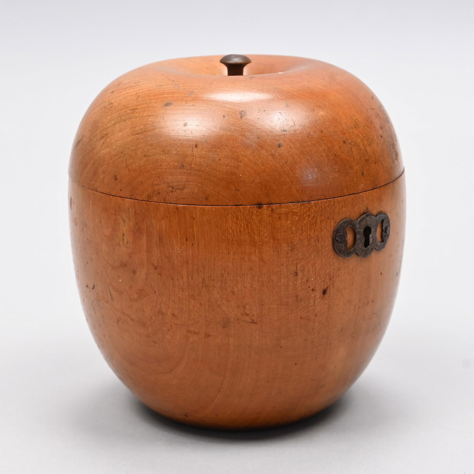 George III Fruitwood Apple-Form Tea Caddy (1 of 6)