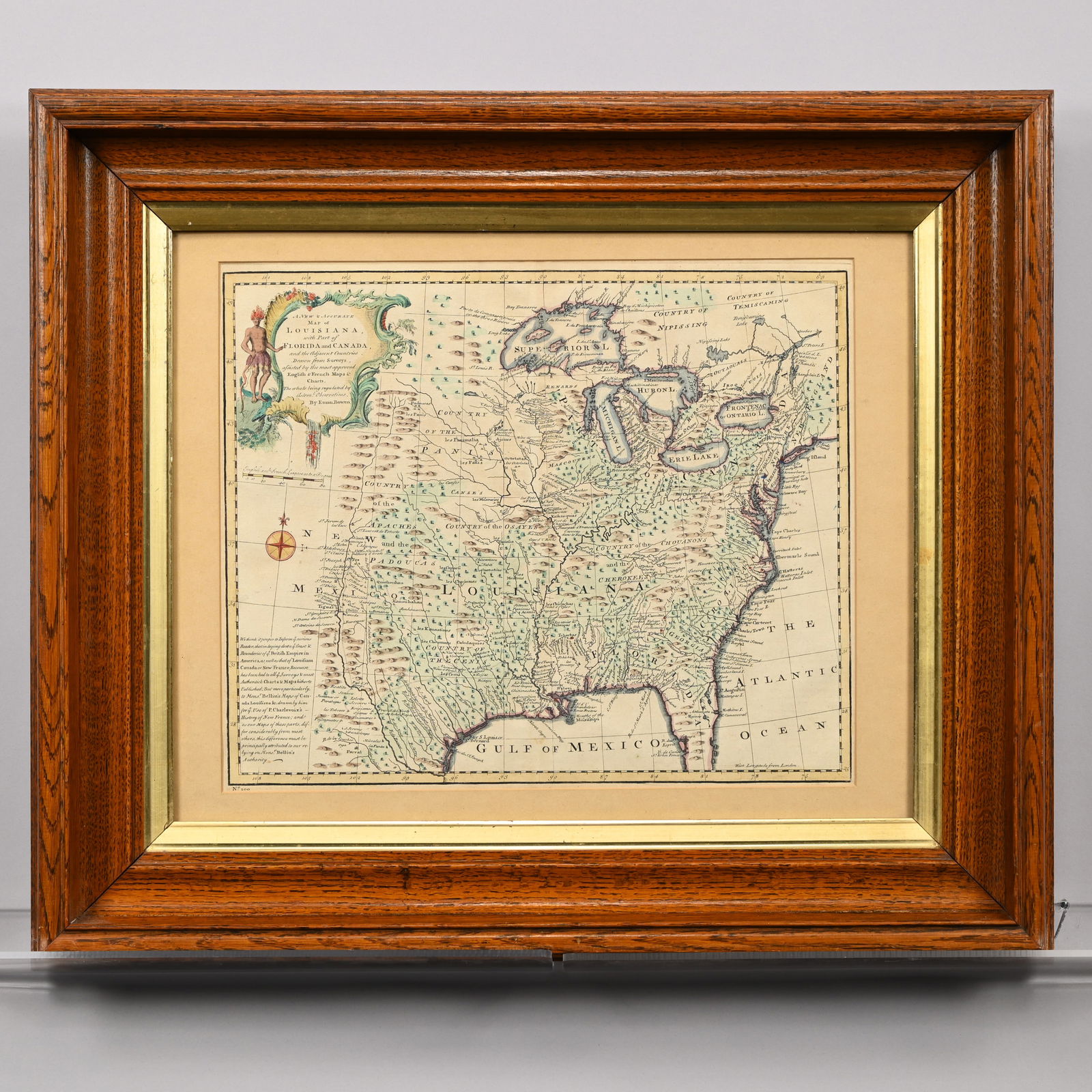 Emanuel Bowman - Hand-Colored Map of Louisiana (1 of 7)