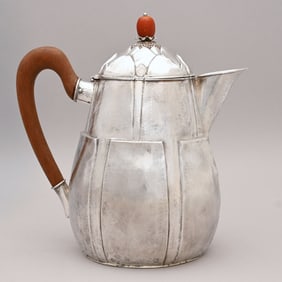 Louis Feron Arts & Crafts Silver Teapot