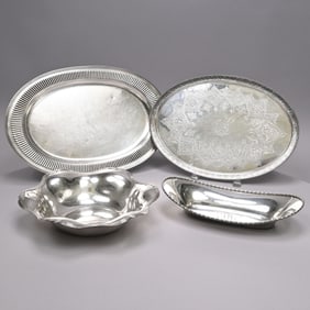 Four American Sterling Silver Bowls and Platters