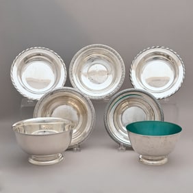 Seven American Sterling Silver Bowls and Dishes