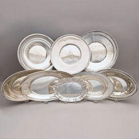 Eight American Sterling Silver Trays