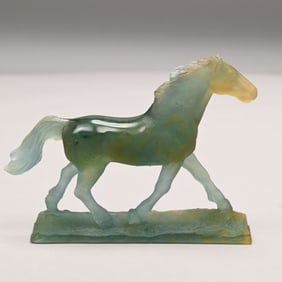 Jean F. Leroy-Daum Pate de Verre "Trotting Ourasi"