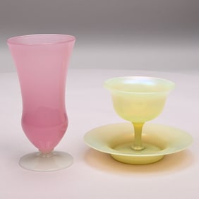 Two Frederick Carder Steuben Glass Dessert Wares