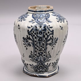 Dutch Delft Blue & White Vase, Mark of A. Pynacker
