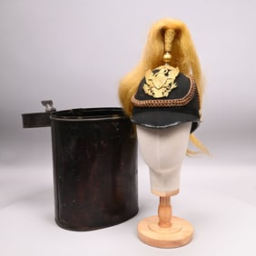 U.S. Indian Wars Dress Helmet & Tin, Ridabock & Co