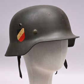Scarce German WWII M35 Double Decal Marine Helmet