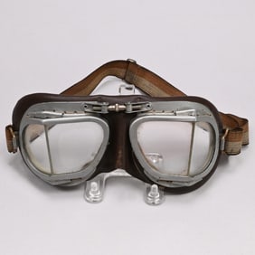 Pair WWII Royal Air Force Leather Goggles