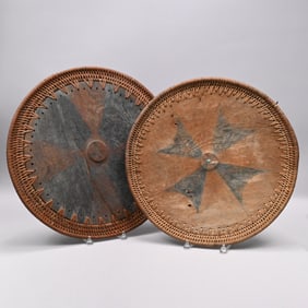 Two Painted Wood Moro Taming (Shields),Philippines