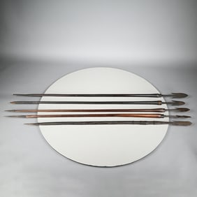 Five Philippino Iron & Wood Igorot Spears, Falfeg