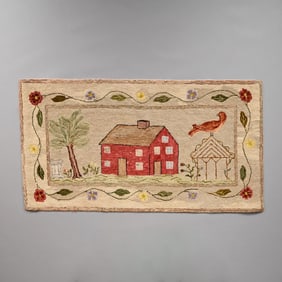 American Folk Art Hooked Rug