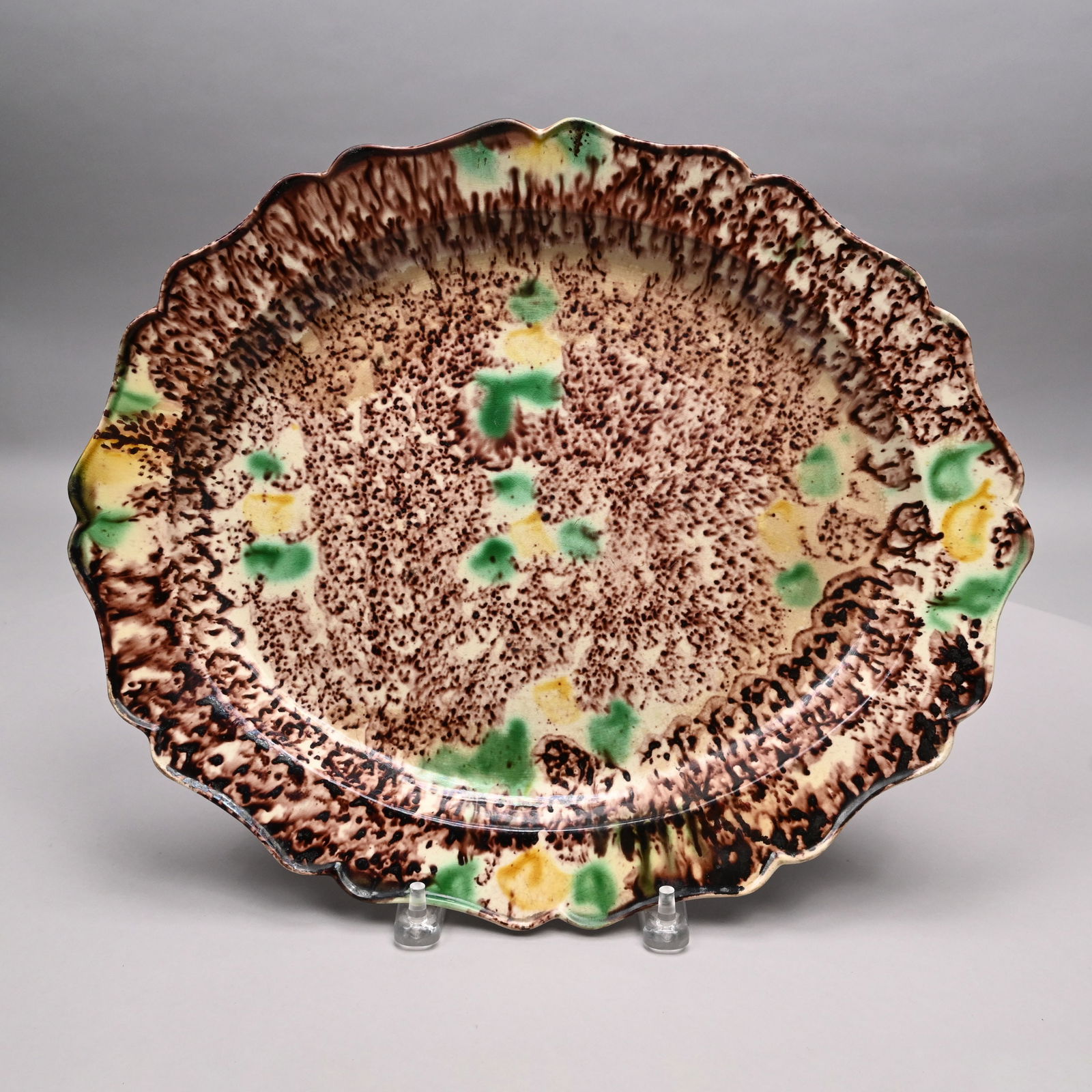 Staffordshire Tortoiseshell-Glazed Platter (1 of 2)