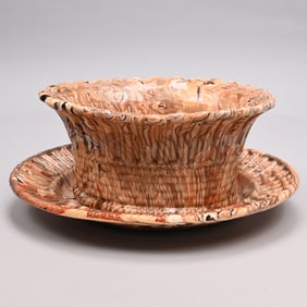 French Mocha Fruit Basket and Stand, Aptware