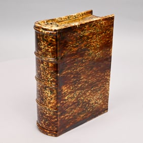 Bennington Flint Enamel Book Flask, 1849-58