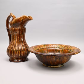 Bennington Flint Enamel Alternate RibPitcher/Basin