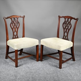 Near Pair of Philadelphia Chippendale Side Chairs