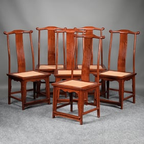 Set of Six Chinese Official's Hat Chairs