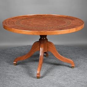Chinese Inlaid Burlwood Dining Table, C. Horstman