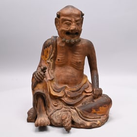 Asian Earthenware Seated Figure