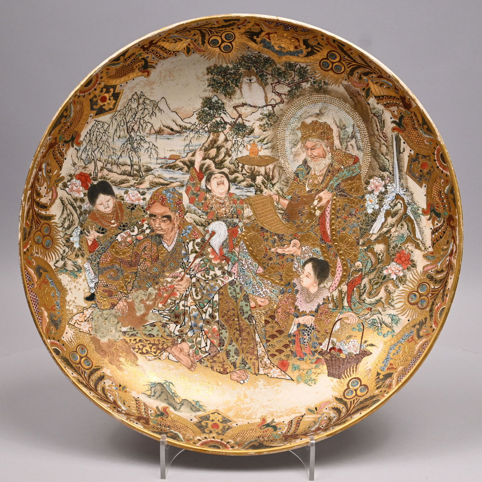 Japanese Satsuma Low Bowl of Charger (1 of 6)