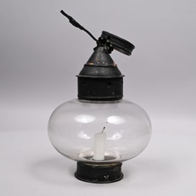 Tin and Glass Hanging Onion Candle Lantern