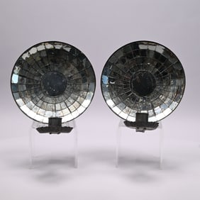 Pair of New England Tin Mirrored Candle Sconces