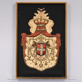 English or Continental Needlework Coat-of-Arms