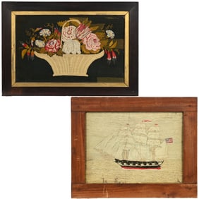 English Needlework Picture and a Sailor's "Woolie"