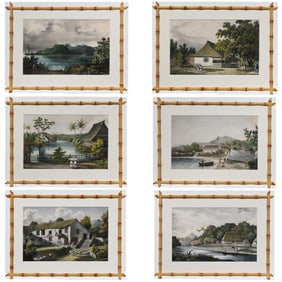 Set of Six Colonial Engravings,Daily Life in India