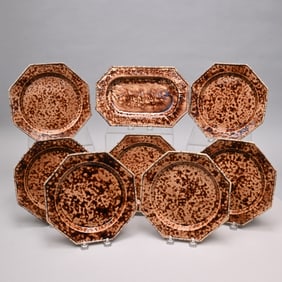 Set of Seven Italian Staffordshire Style Plates