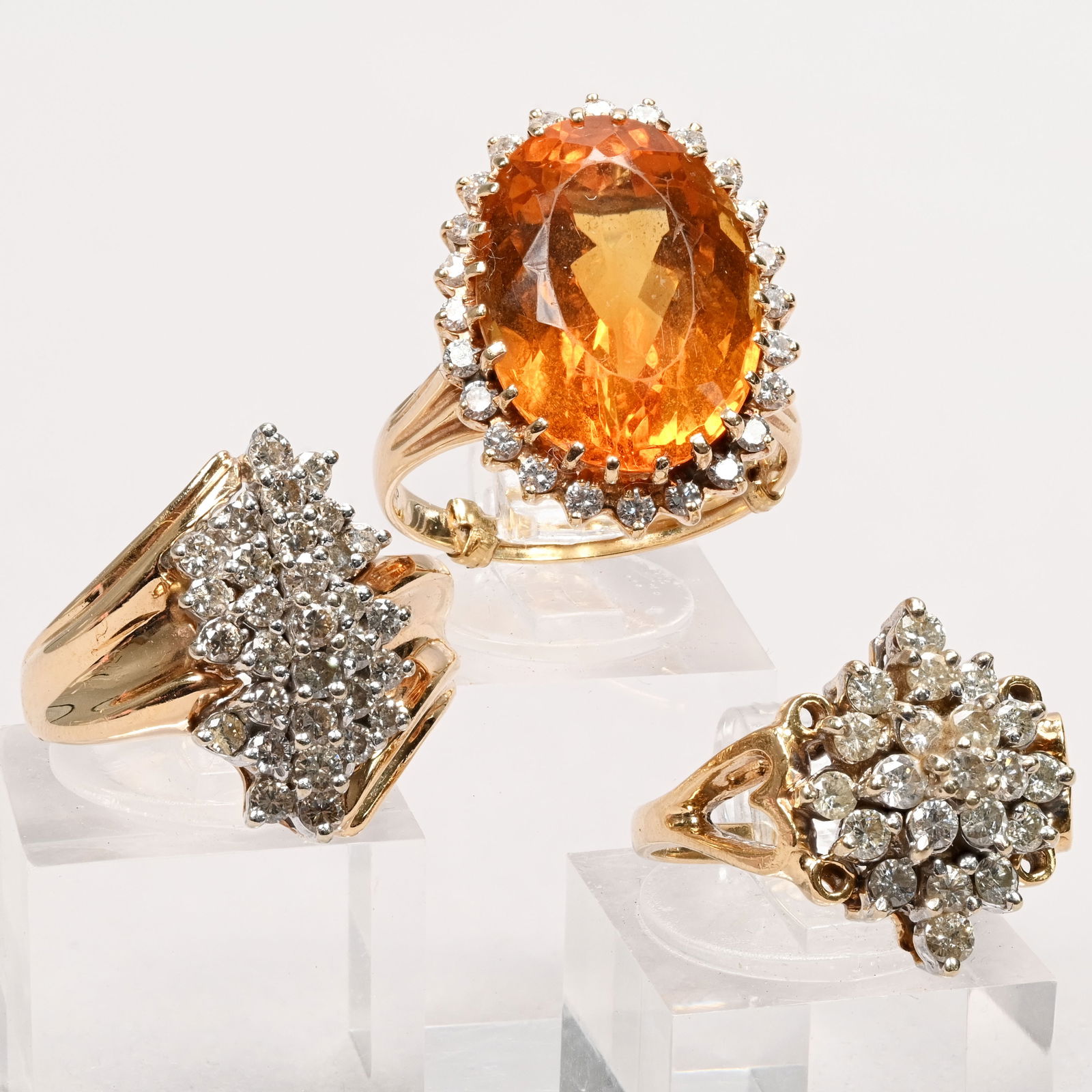 14k Citrine & Diamond Ring & Two Diamond Rings (1 of 17)
