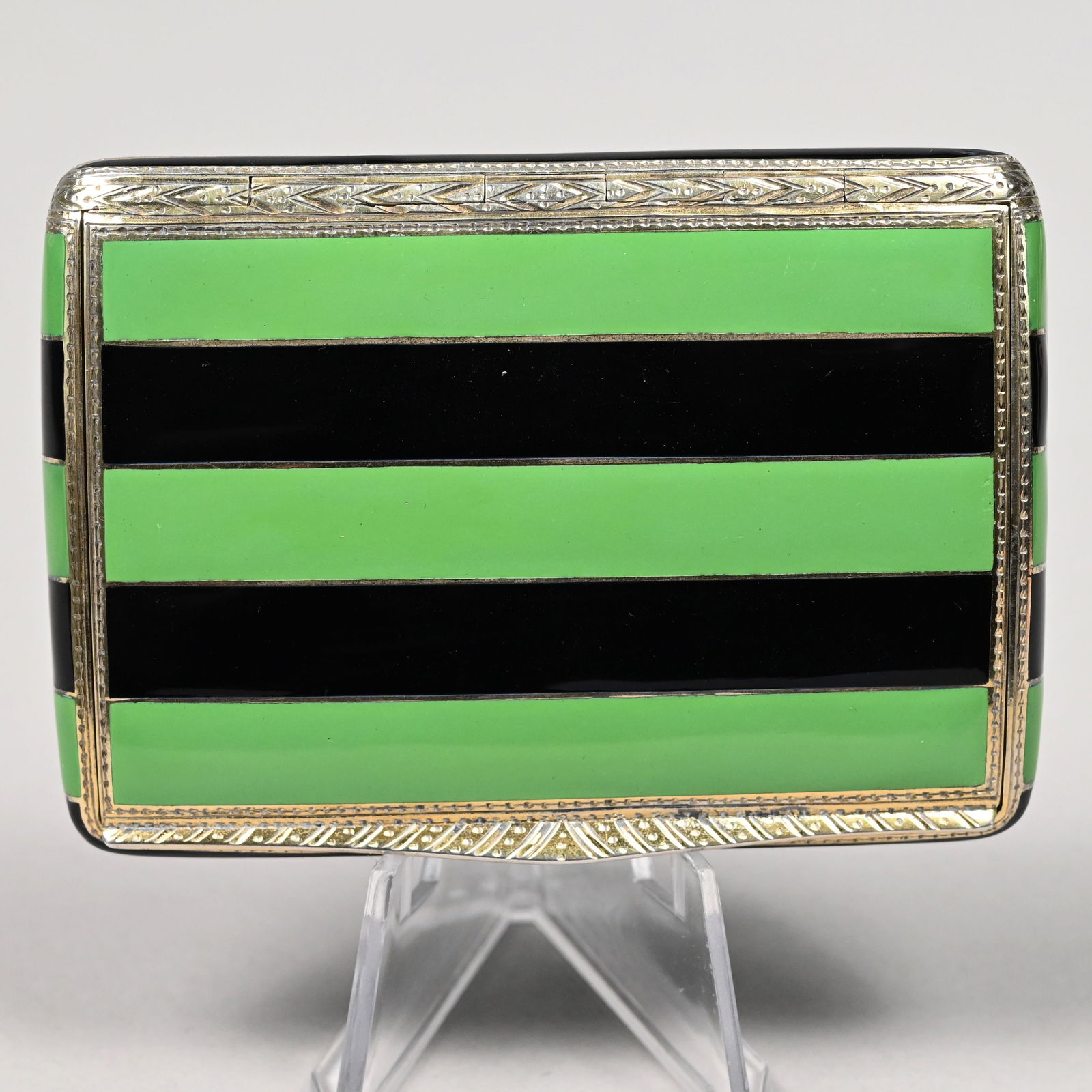 Art Deco Silver and Enamel Cigarette Case - 3