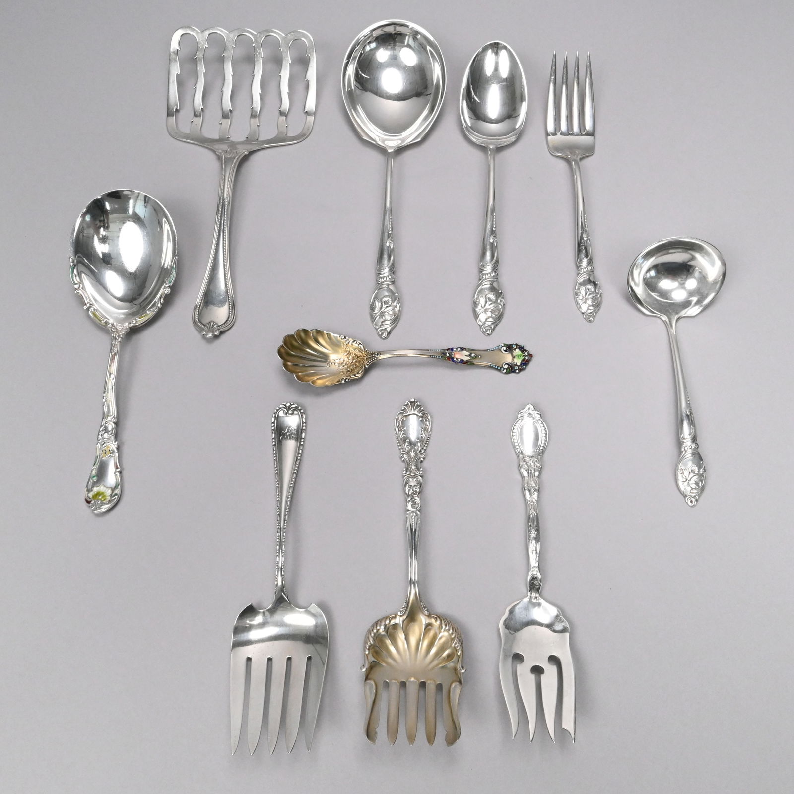 Ten American Sterling Silver Serving Utensils (1 of 16)