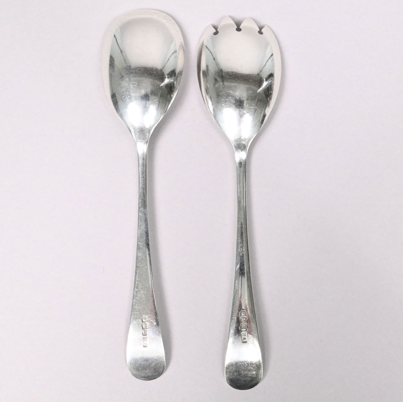 Nine English Sterling Silver Serving Utensils - 12