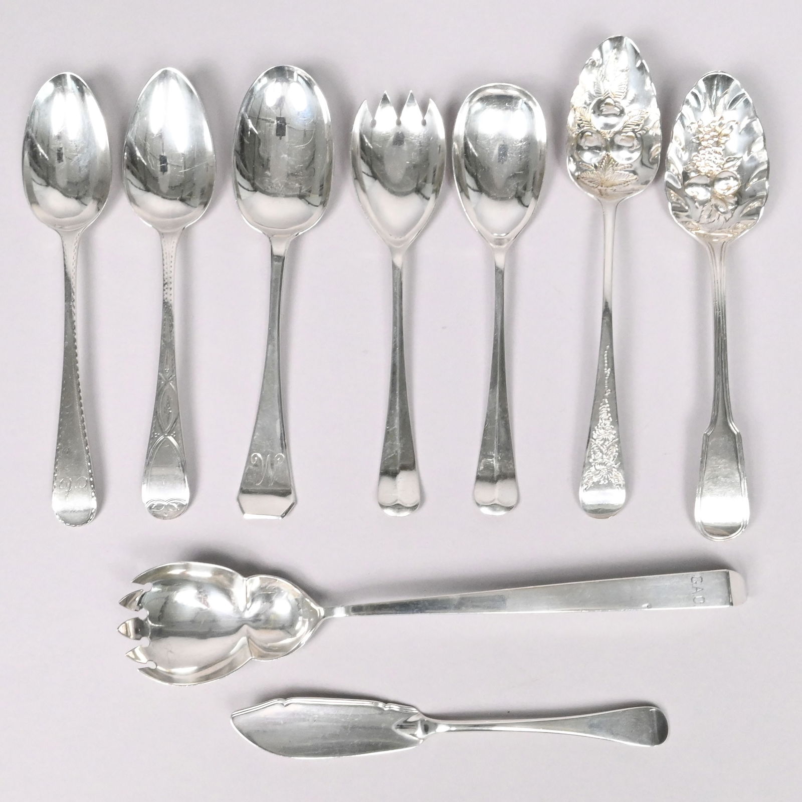 Nine English Sterling Silver Serving Utensils (1 of 19)