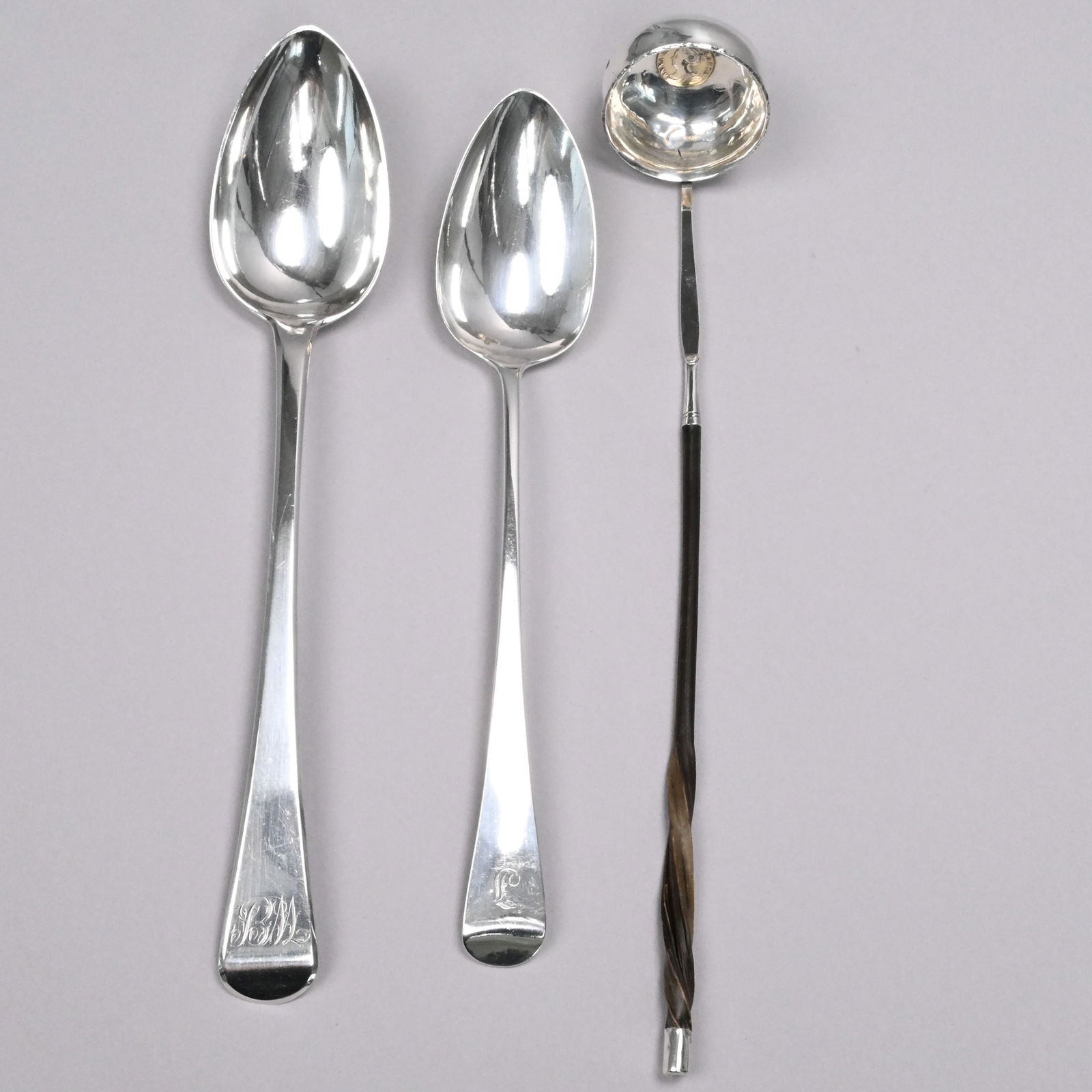 George III & IV Silver Stuffing Spoons,Toddy Ladle (1 of 13)