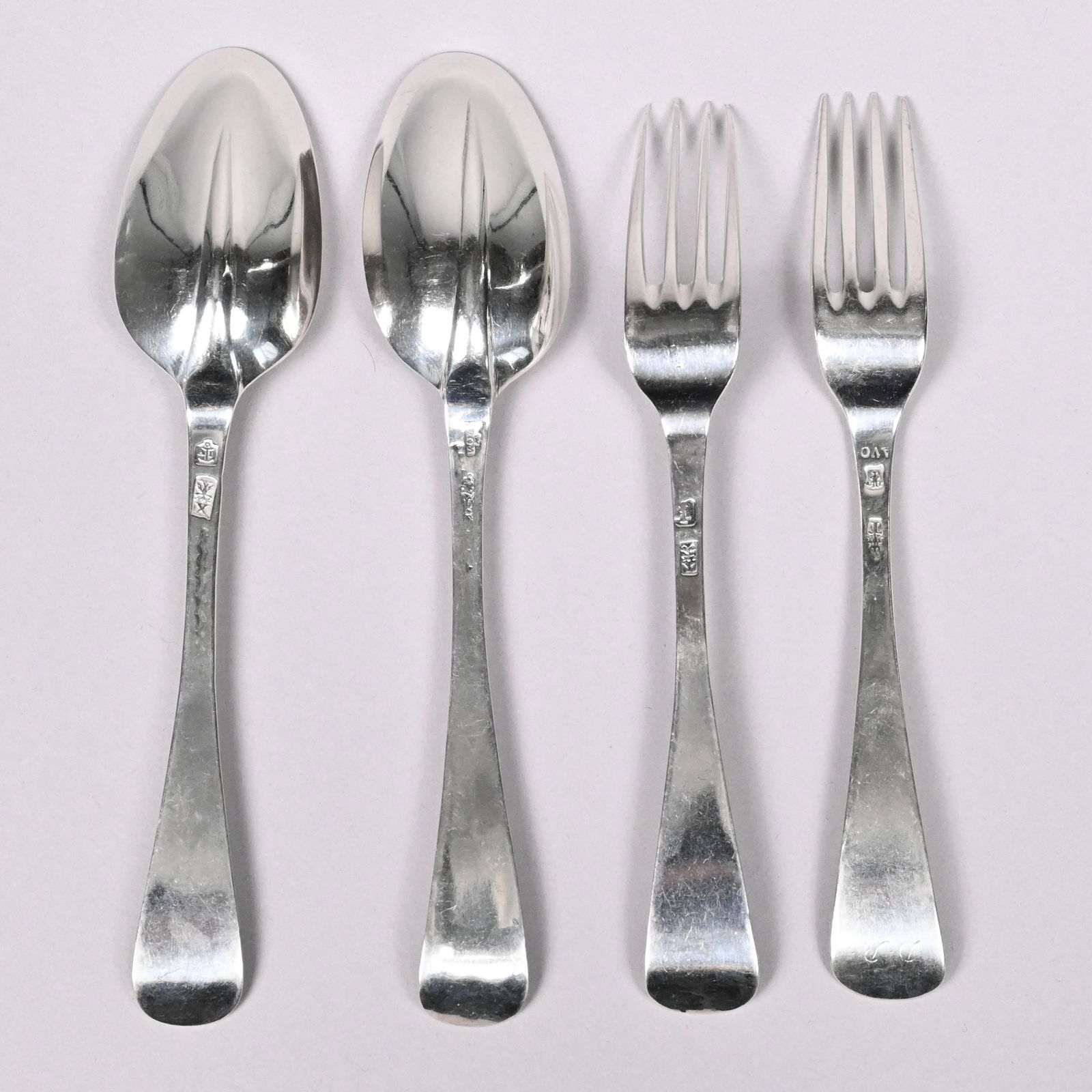 Dutch Silver 'Hanoverian' Tablefork and Tablespoon - 2