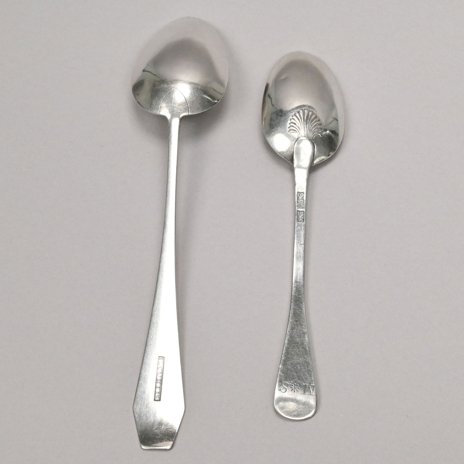 Two New England Coin Silver Tablespoons - 2