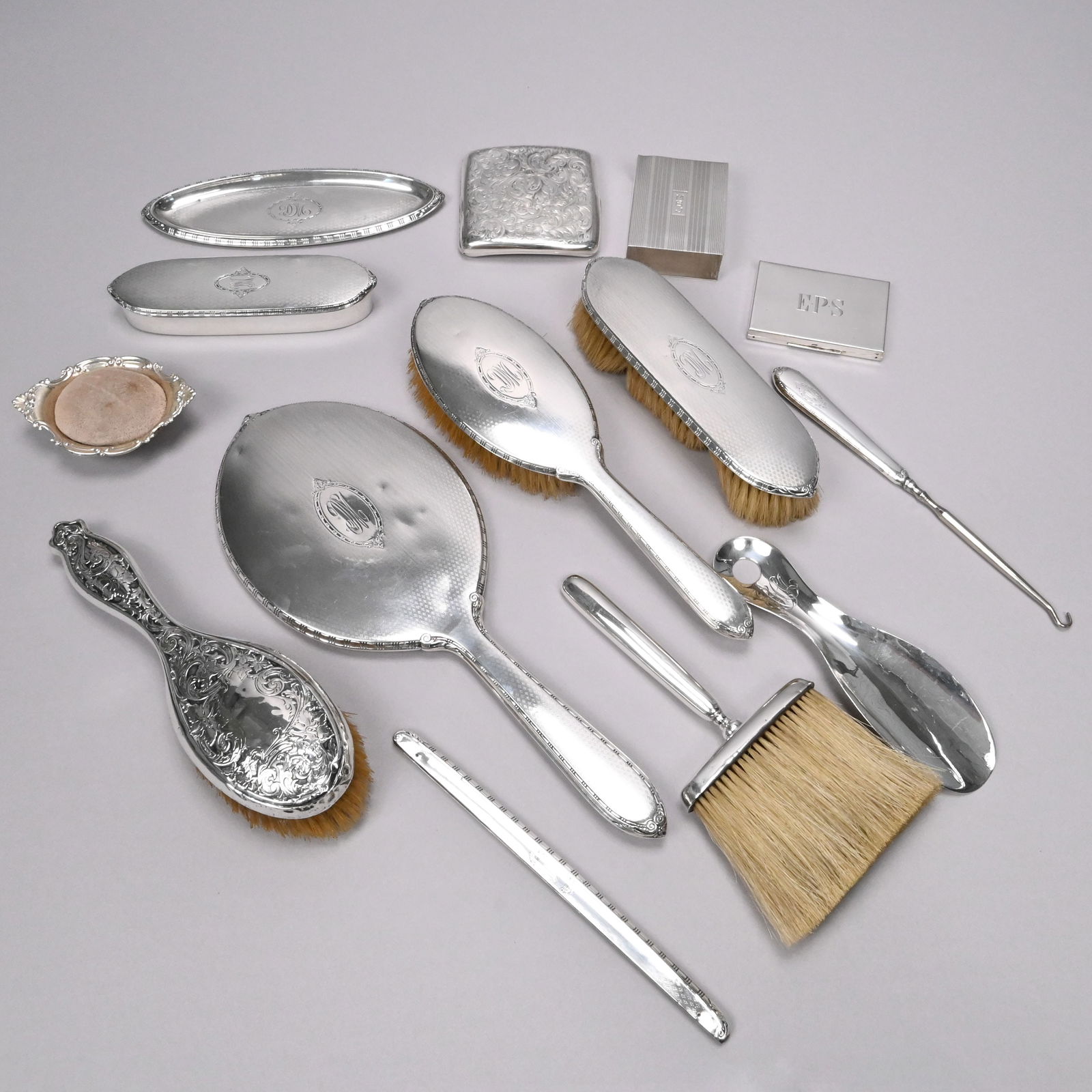 American Silver Dressing Table Set & Other Pieces (1 of 13)