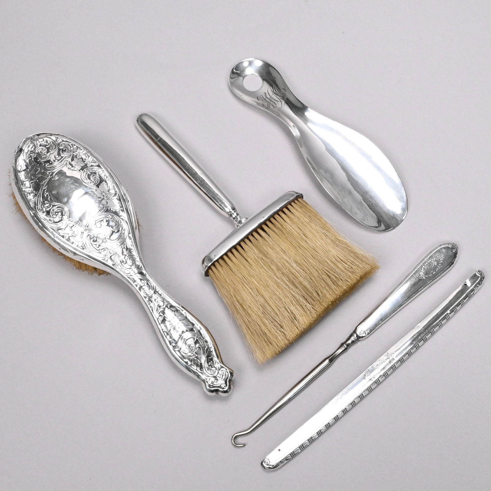 American Silver Dressing Table Set & Other Pieces - 5