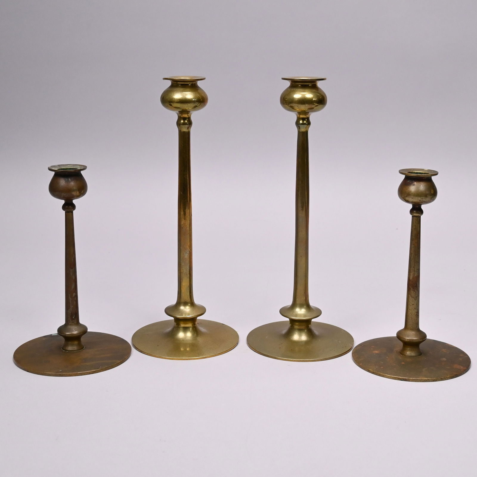 Two Pairs of Arts & Crafts Brass Candlesticks (1 of 10)
