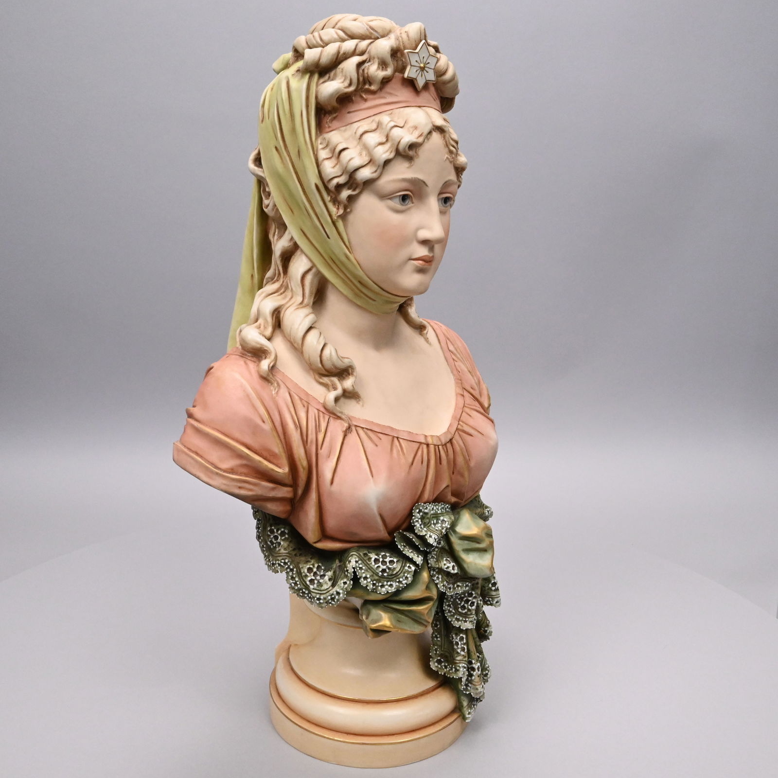 Royal Dux Bohemia Porcelain Bust of a Woman (1 of 8)