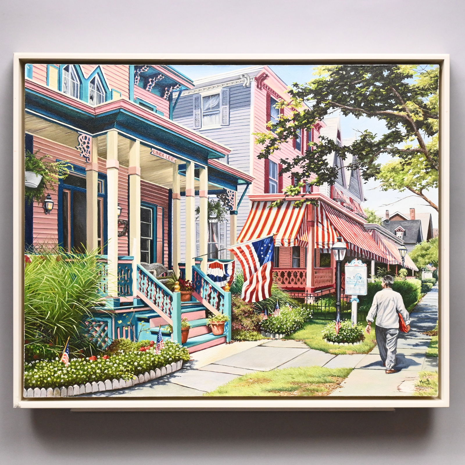 Merrill S. French - The Linda Lee, Cape May, NJ: Merrill S. French (American, b. 1948). The Linda Lee, Cape May, New Jersey. Oil on canvas, (24 x 32 inches), signed and dated "Merrill '92" lower right.Frame: H: 26.25 in., W: 32 in., D: 3 in.