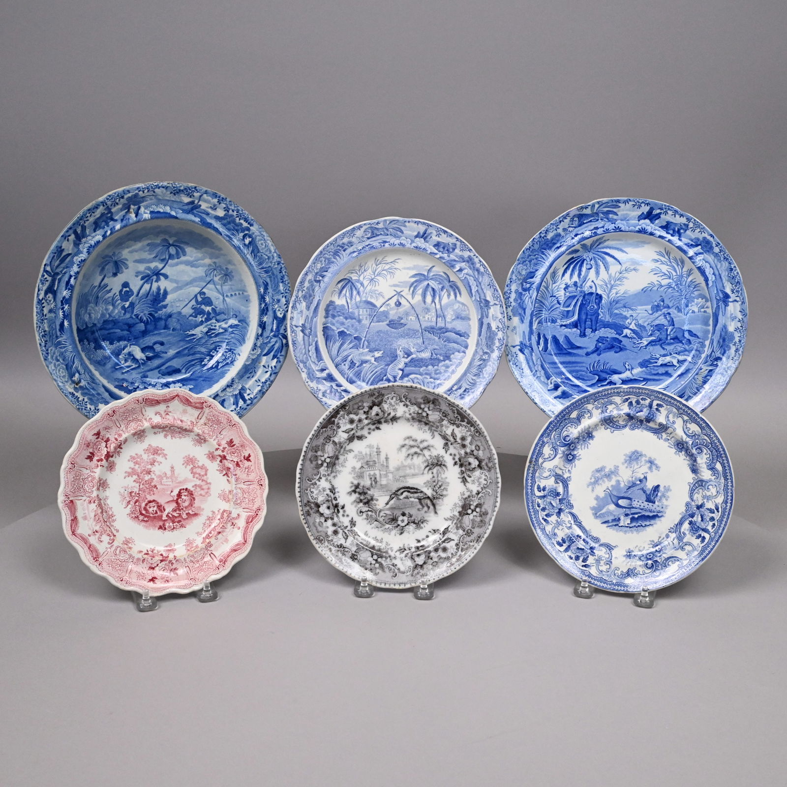 Six Staffordshire Plates Depicting Wild Animals (1 of 14)
